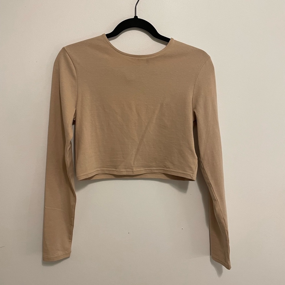 Medium H&M tan long sleeve with open back